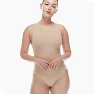 Babaton Tan Muscle Tee Bodysuit | size Small